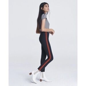 Rag & Bone Simone Side-Stripe Equestrian Stretch Pants, Navy & Red, Size 0